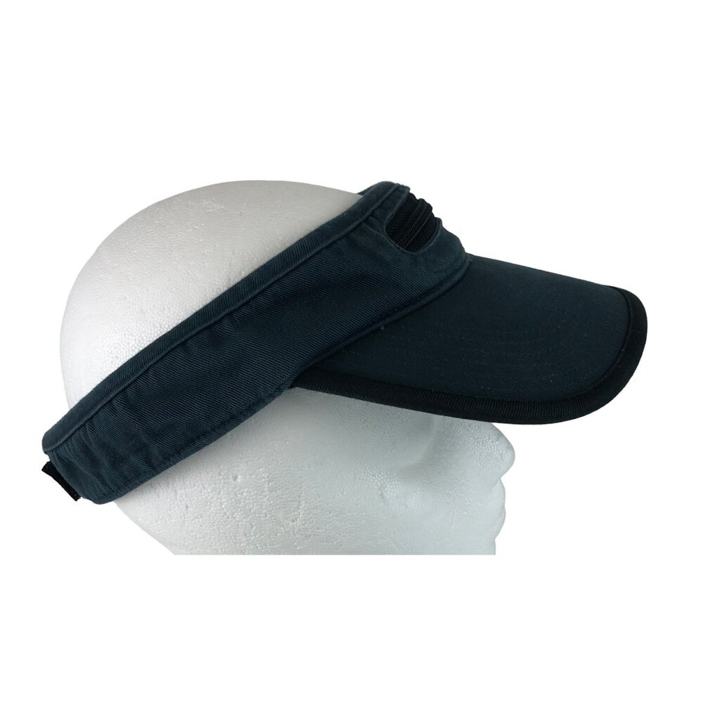 Vintage Navy Blue Canvas Adjustable Sun Visor w/Front Zipper Pocket - Picture 4 of 10